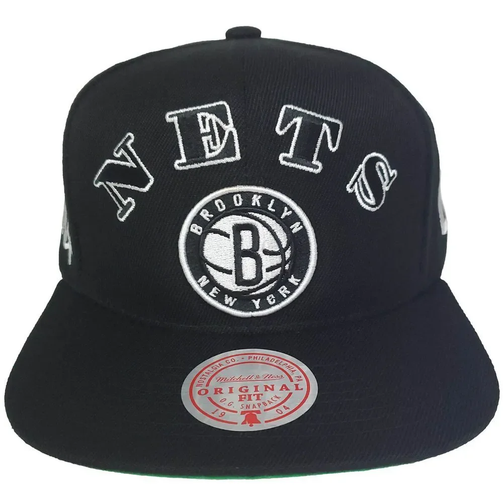 Brooklyn Nets Mitchell & Ness NBA Snapback Hat Cap 3D Logo Side Panel‎ Logos NWT
